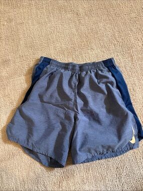 Nike Men's Two-Tone Blue Athletic Shorts with Swoosh